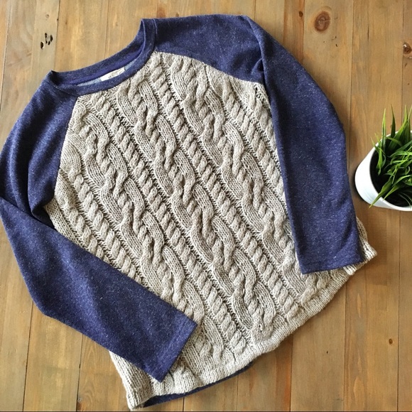 Mystree Sweaters - MYSTREE by Stitchfix Cable Knit Sweatshirt MEDIUM